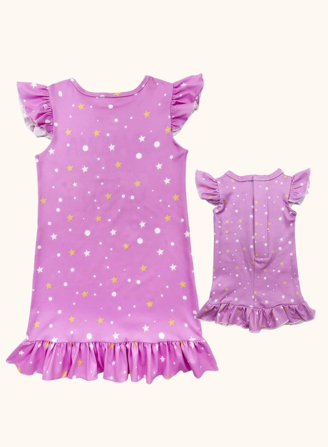 Bow Dream Girl Dress and Matching American Girl Doll Clothes for Girls Pink Size 140 - Image 2